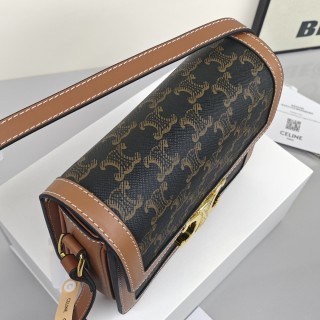 Celine Triomphe Tofu Bag Brown Monogram view 5