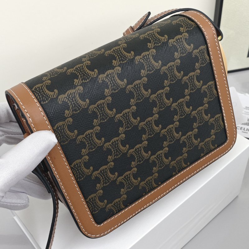 Celine Triomphe Tofu Bag Brown Monogram view