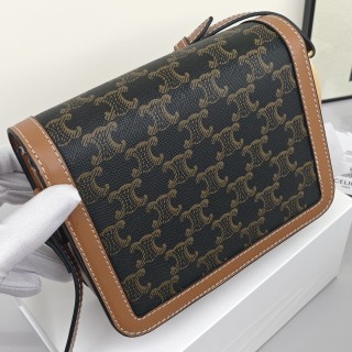 Celine Triomphe Tofu Bag Brown Monogram view 6