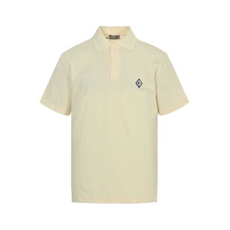 White Short Sleeve Polo T-Shirt with Embroidered Logo view