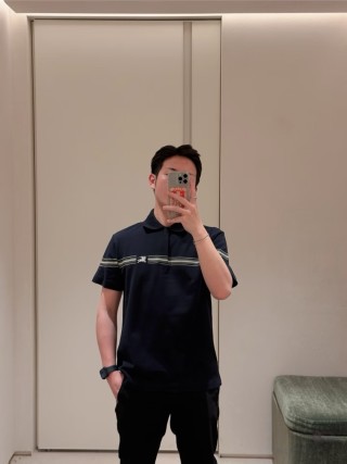 Lacoste Navy Polo Shirt with Stripe Detail