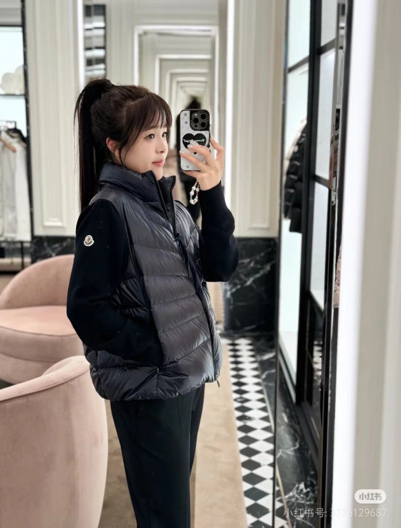 Black Quilted Puffer Down Vest Jacket view