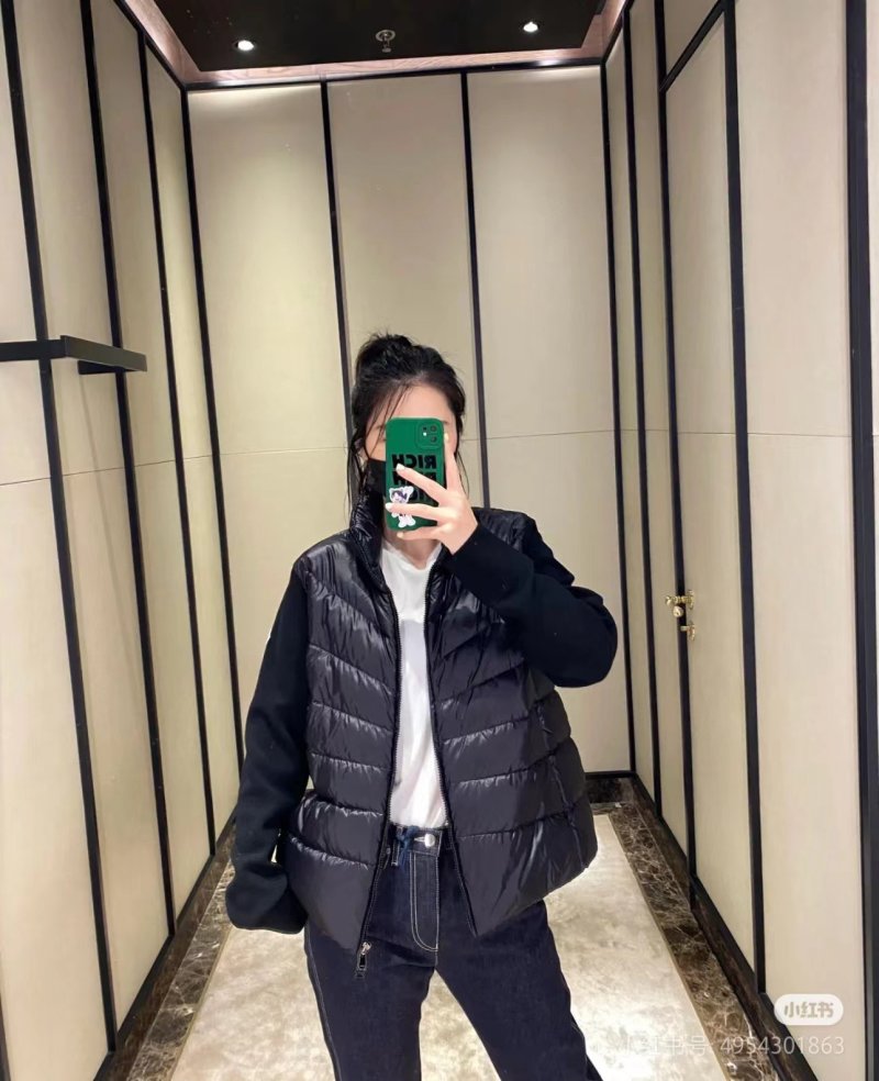 Black Quilted Puffer Down Vest Jacket view