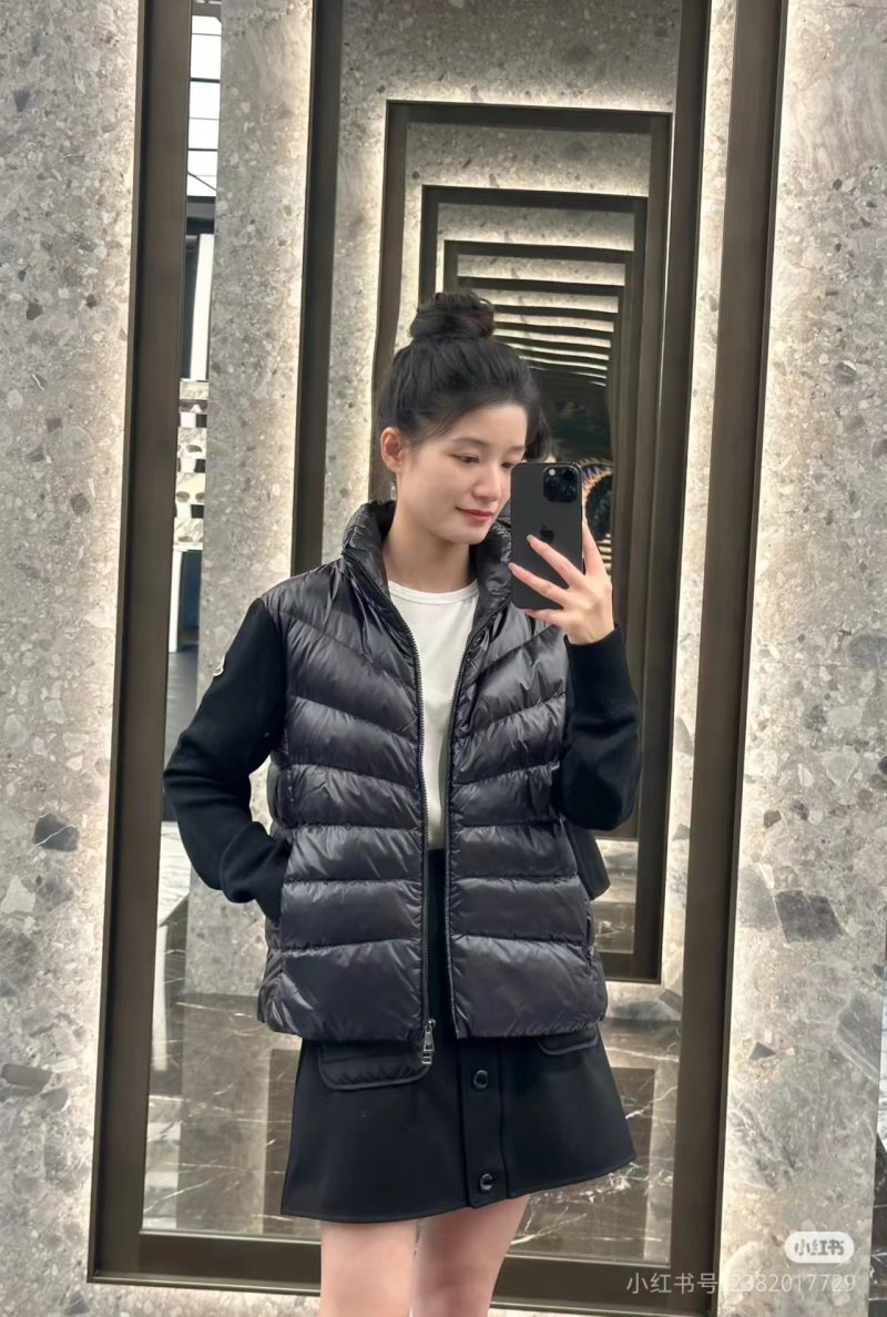 Black Quilted Puffer Down Vest Jacket view