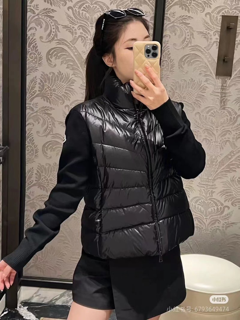 Black Quilted Puffer Down Vest Jacket view