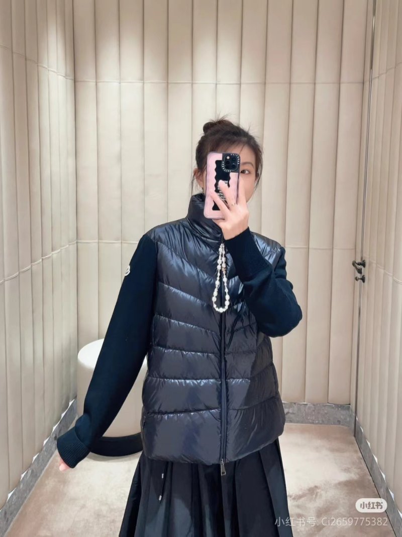 Black Quilted Puffer Down Vest Jacket view
