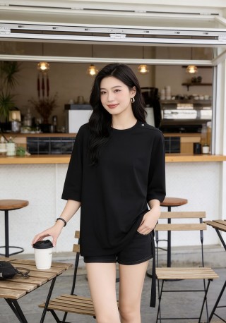 Black Oversized Short Sleeve T-Shirt view 3