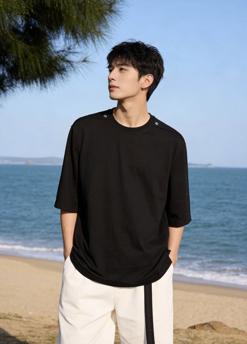 Black Oversized Short Sleeve T-Shirt view
