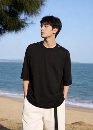 Black Oversized Short Sleeve T-Shirt view 6