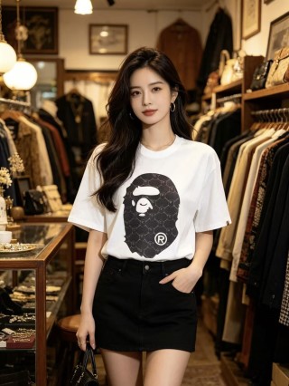 White Graphic Ape Head Logo Short Sleeve T-Shirt view 2