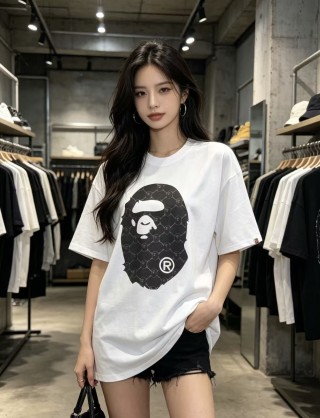 White Graphic Ape Head Logo Short Sleeve T-Shirt view 3