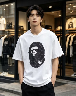 White Graphic Ape Head Logo Short Sleeve T-Shirt view 8