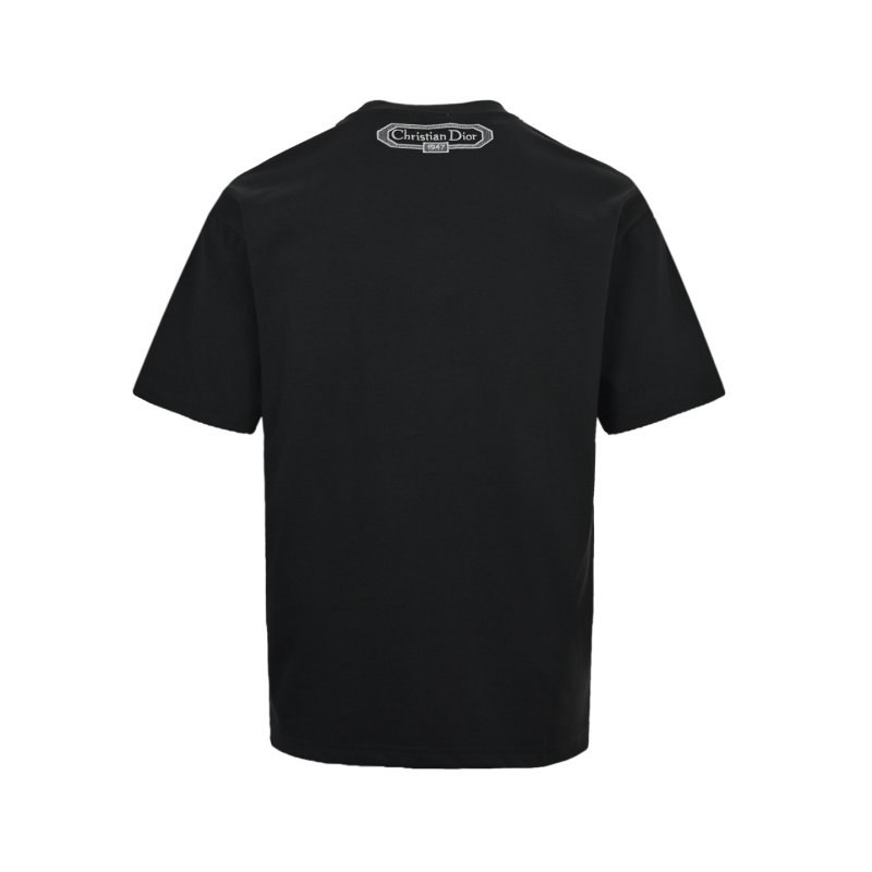 Black Graphic Print Short Sleeve T-Shirt - Asian Art Design view