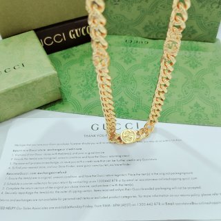 Gucci Double G Horsebit Gold Chain Necklace 55cm