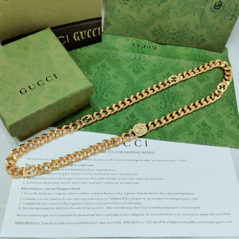 Gucci Double G Horsebit Gold Chain Necklace 55cm view