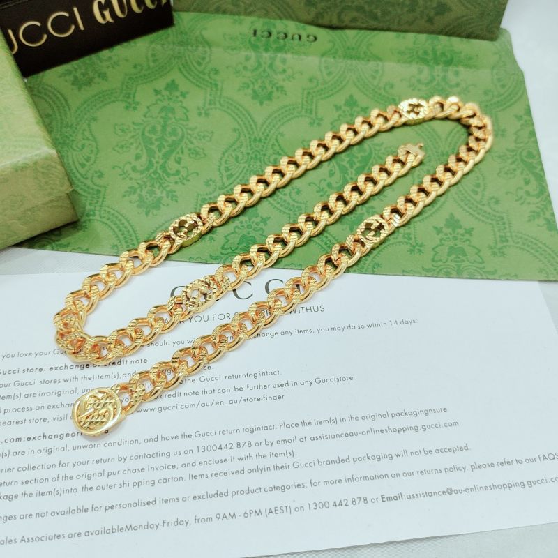 Gucci Double G Horsebit Gold Chain Necklace 55cm view