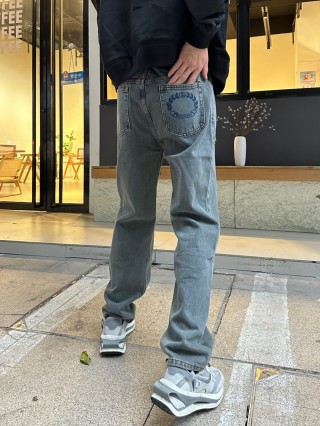 Light Blue Distressed Straight Leg Jeans view 2