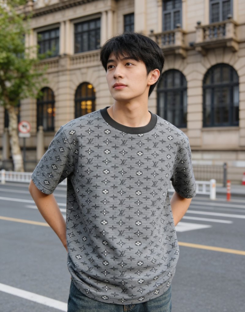 Louis Vuitton Monogram Grey Short Sleeve T-Shirt