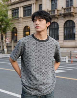 Louis Vuitton Monogram Grey Short Sleeve T-Shirt