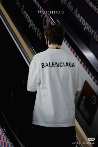 Balenciaga White Logo T-Shirt view 3