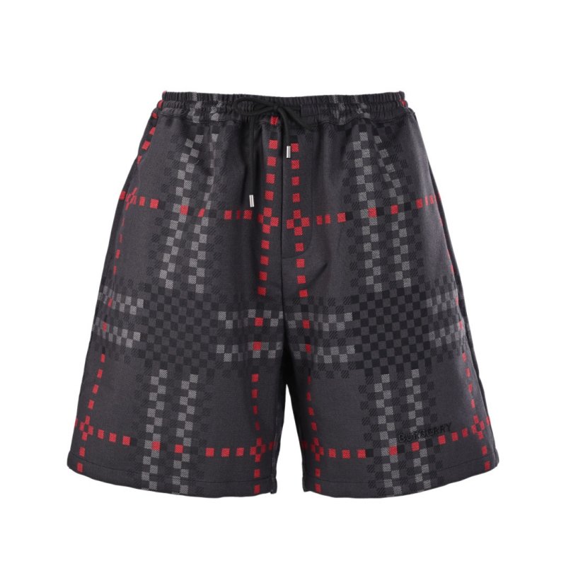 Burberry Monogram Check Shorts Black Red view