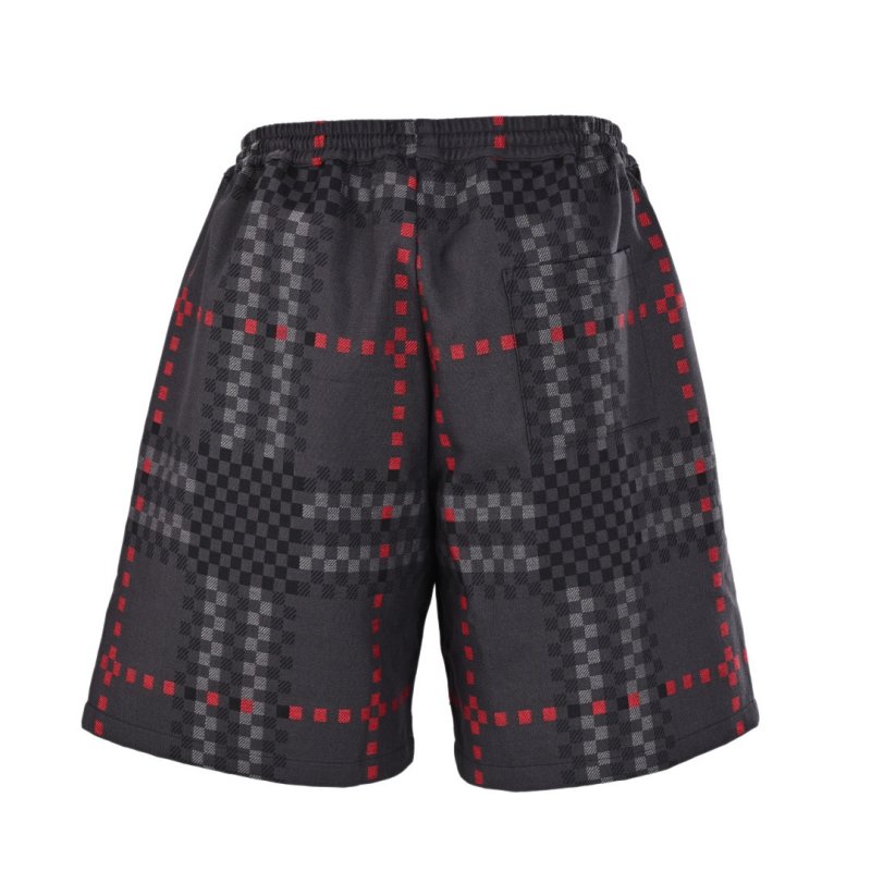 Burberry Monogram Check Shorts Black Red view