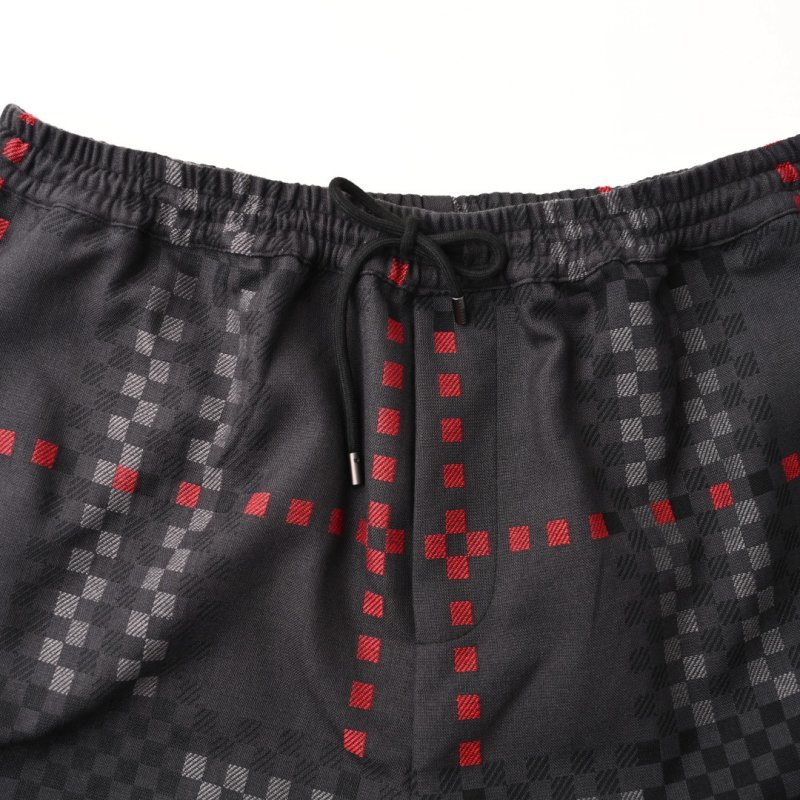 Burberry Monogram Check Shorts Black Red view
