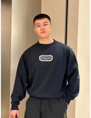 Dior Black Logo Embroidered Crewneck Sweatshirt