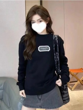 Dior Black Logo Embroidered Crewneck Sweatshirt view 2