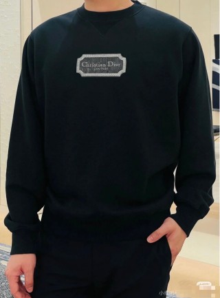 Dior Black Logo Embroidered Crewneck Sweatshirt view 4