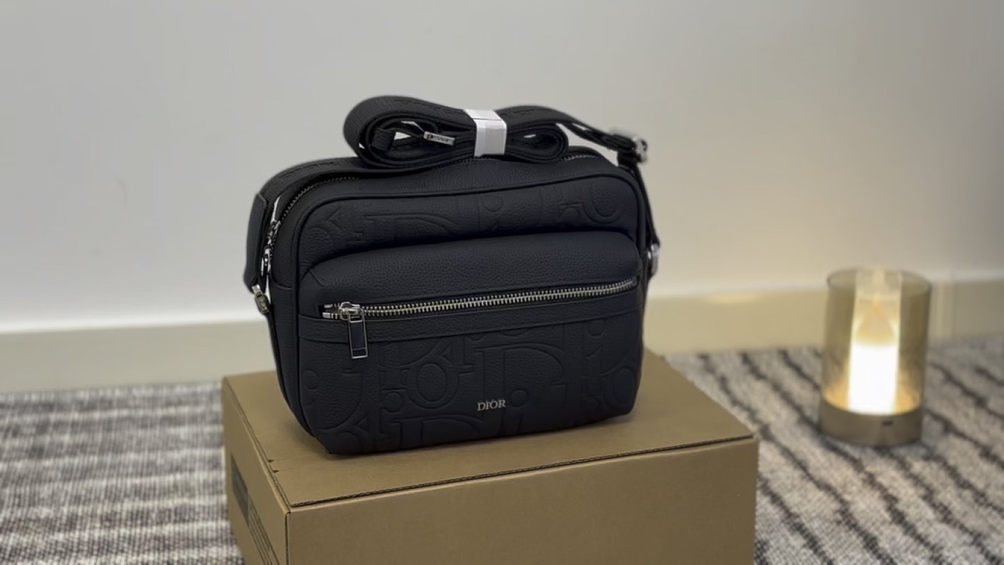 Dior Black Monogram Crossbody Shoulder Bag