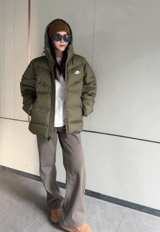 Nike Olive Green Puffer Down Jacket