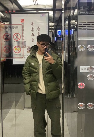Nike Olive Green Puffer Down Jacket view 4