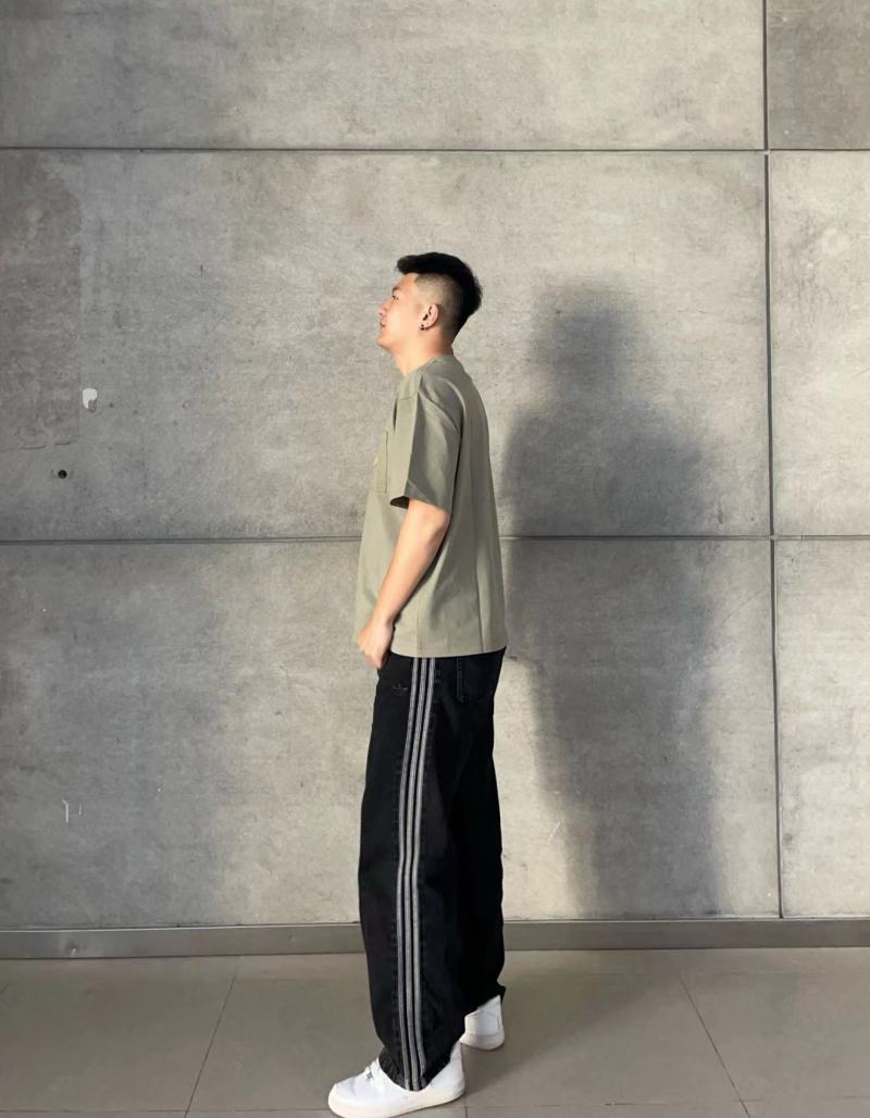 Adidas Track Pants Black with White Stripe