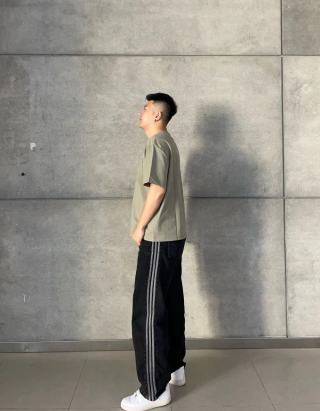 Adidas Track Pants Black with White Stripe