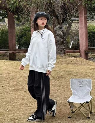 Adidas Track Pants Black with White Stripe view 5