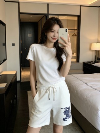 Burberry Embroidered EKD White Shorts view 2