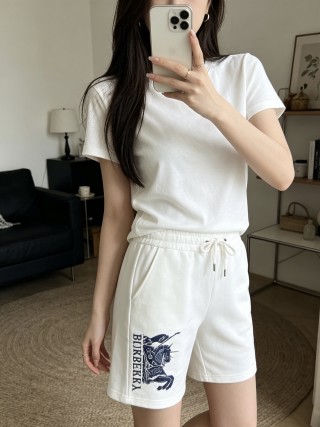 Burberry Embroidered EKD White Shorts view 5