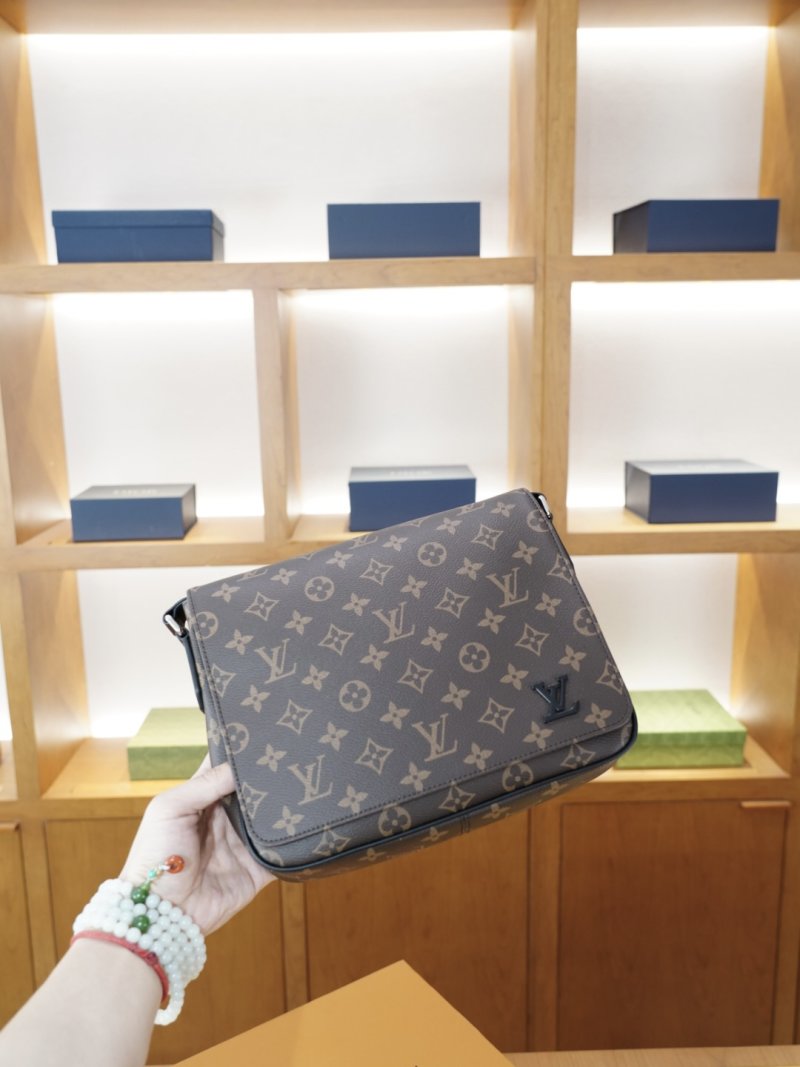 Louis Vuitton Monogram Canvas Crossbody Shoulder Bag Grey view