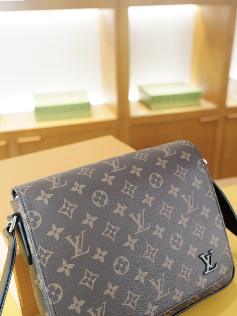 Louis Vuitton Monogram Canvas Crossbody Shoulder Bag Grey view