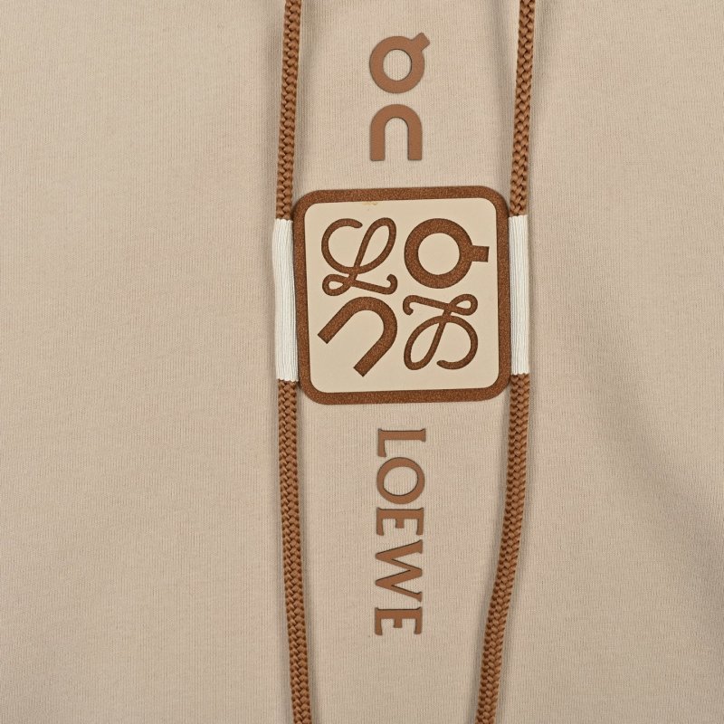 Beige Graphic Hoodie with Oversized Hood view