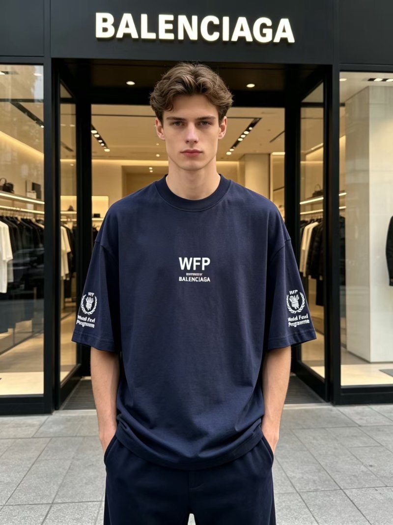 Balenciaga WFP Navy T-Shirt