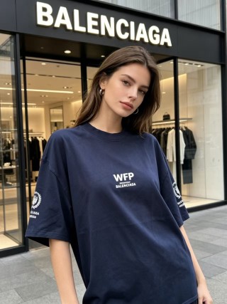 Balenciaga WFP Navy T-Shirt view 8