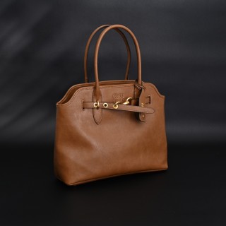 Miu Miu Shell Tote Bag Cognac Brown view 2