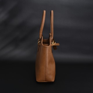 Miu Miu Shell Tote Bag Cognac Brown view 3