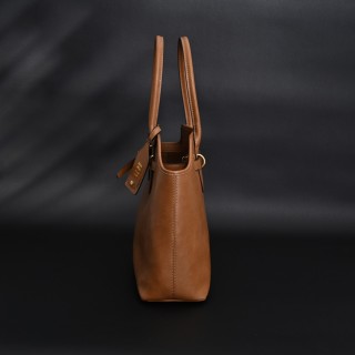 Miu Miu Shell Tote Bag Cognac Brown view 5