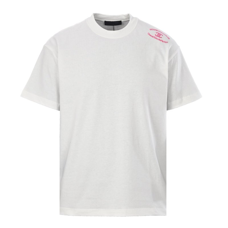 Chanel Rouge Cocoa White T-Shirt Pink Print view