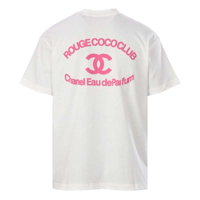 Chanel Rouge Cocoa White T-Shirt Pink Print view