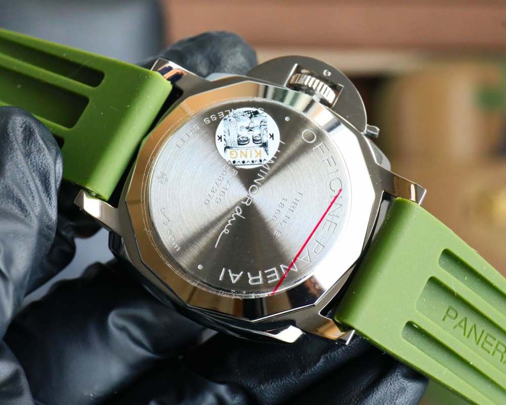 Panerai Luminor Due 42mm Cream Dial Green Strap view