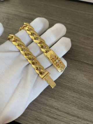 Chrome Hearts Gold Cross Curb Chain Bracelet view 5
